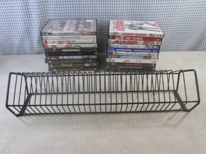 (EW3) Assorted DVD Movies and Metal Rack