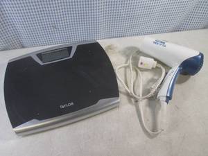 (EW5) Taylor Digital Bathroom Scale and Conair 1875 Electric Hair Dryer