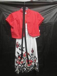 (C-3) Studio I 2pc Poppy Design Dress and Top Set with Belt Size 12 New with Tags Retails $70.00