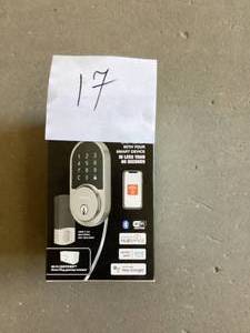 Defiant Round Satin Nickel Smart Wi-Fi Deadbolt Powered