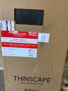 THINSCAPE 4 ft. L x 25 in. D Engineered Composite Countertop in Black Amani with Satin Finish