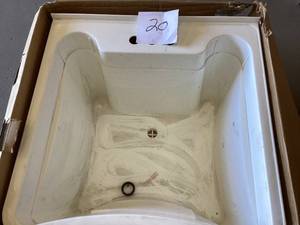 Glacier Bay 24 in. D x 24 in. W Freestanding Laundry Tub in White Missing lega tub only