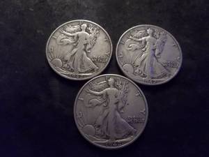 1942 P,D & S Walker Half Dollars