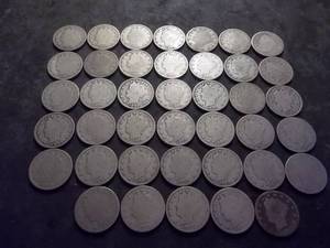 Full Roll Of Misc. Dates 1880s To 1900s V-Nickels With Good Readable Dates.