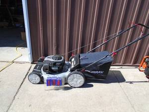 Murray 21 push mower with bagger. Nearly new condition. Tested & works. As shown.