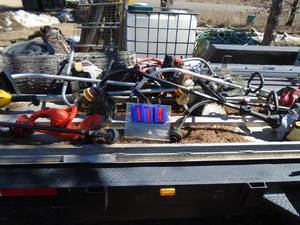 Large group of trimmersblowers for parts or repair. As shown.