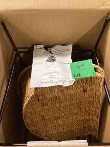 lot 2 image: StyleWell Natural Woven Hyacinth Bar Stool with Low Back Customer Returns See Pictures