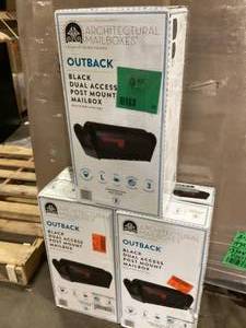 lot 20 image: Lot of   Architectural Mailboxes Black, Post Mount Mailbox Customer Returns See Pictures