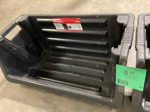 lot 26 image: Lot of 2 Husky 55 Gallon Stackable Storage Bin in BlackCustomer Returns See Pictures