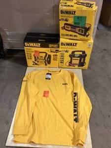 lot 27 image: Lot of Assorted Dewalt Power Portable Stations and T-Shirt Various Models and Conditions Customer Returns See Pictures