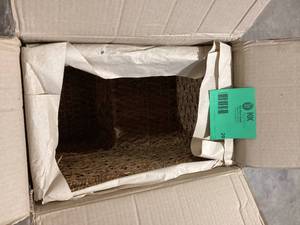 lot 29 image: Storied Home Woven Bankuan Rope Stair Basket with Handles in Natural Customer Returns See Pictures
