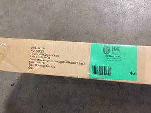 lot 46 image: inPlace 35.4 in. W x 10.2 in. D x 2 in. H White Square Edge MDF Floating Wall Shelf Customer Returns See Pictures