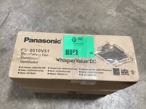 lot 58 image: Panasonic WhisperValue DC Pick-A-Flow 50, 80 or 100 CFM Ceiling or Wall Low Profile Housing Depth Energy Star Bath Exhaust Fan   Customer Returns See Pictures
