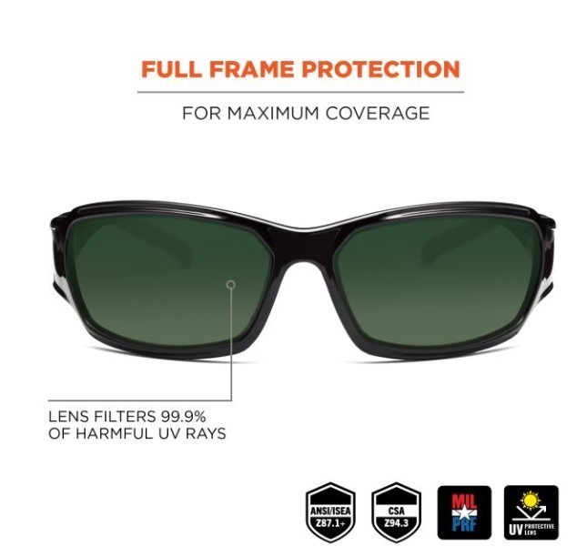 lot 807 image: NEW Skullerz THOR Safety Glasses, Sunglasses - Polarized Lenses - G15 Lens Black Frame