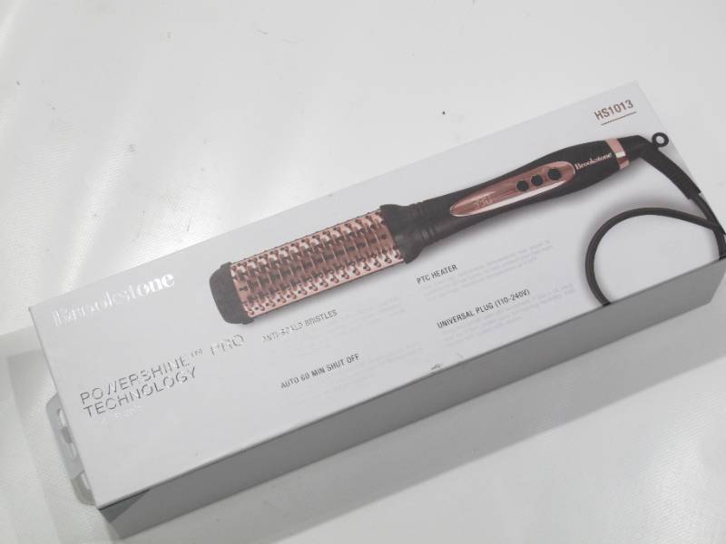lot 815 image: Brookstone Powershine Pro Hot Brush - Professional Grade Hair Dryer Brush HS1013