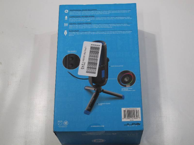 lot 829 image: JLab Talk Pro USB Microphone, USB-C Output, Cardioid, Omnidirectional, Stereo, 20Hz-20kHz Frequency Response,, Quick Mute, Plug & Play