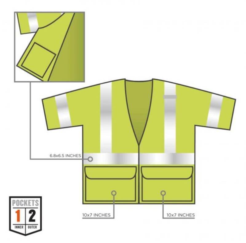 lot 853 image: NEW GloWear 8320Z Standard Hi-Vis Safety Vest - Type R, Class 3, Zipper - Lime LXL