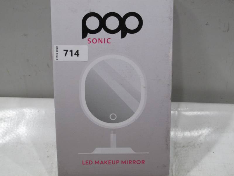 lot 714 image: Pop Sonic LED Makeup Mirror - White