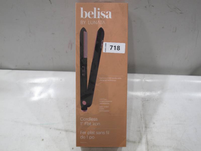 lot 718 image: Belisa by Lunata Cordless 1 Inch Flat Iron - Black