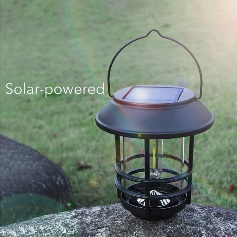 lot 722 image: Dartwood Solar Lanterns -Wall Lanterns for Yard, Patio, or Walkway 2 Pack, Black