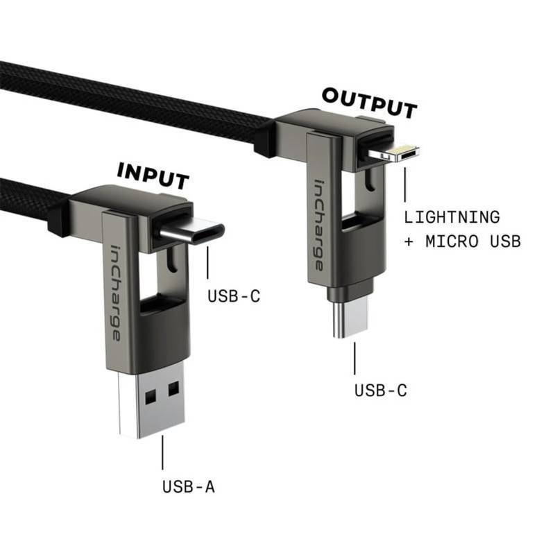 lot 898 image: Rolling Square inCharge X Max 6-In-1 Charge and Data Cable, Lava Black