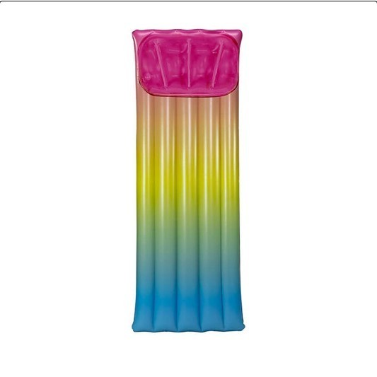 lot 272 image: NEW 2 Pack of Good Vibes Rainbow Collection Illuminated LED Deluxe Pool Raft with Pillow - 74 x 30