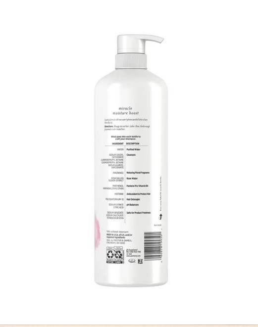 lot 281 image: NEW Pantene Pro-V Miracle Moisture Boost with Rose Water Shampoo, 30 Fluid Ounce