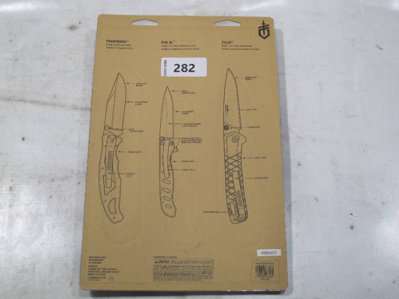lot 282 image: NEW Gerber Gear Greatest Hits 3-Piece Folding Knife Set
