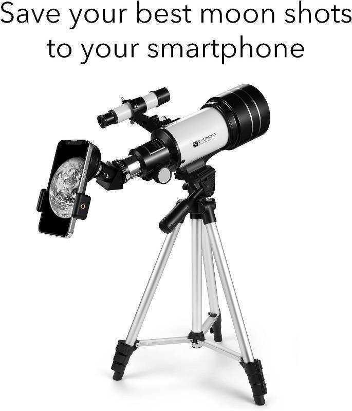 lot 292 image: Dartwood Astronomical Telescope - 360° Rotational Telescope - Multiple Eyepieces Included for Different Zoom (BlackWhite)