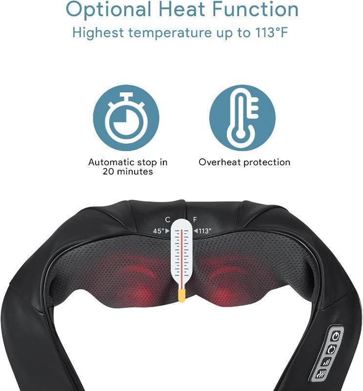 lot 297 image: Dartwood Neck, Shoulder and Back Massager with Soothing Heat and Deep Tissue Kneading for Body and Muscle Pain Relief at Home, Office, and Cars