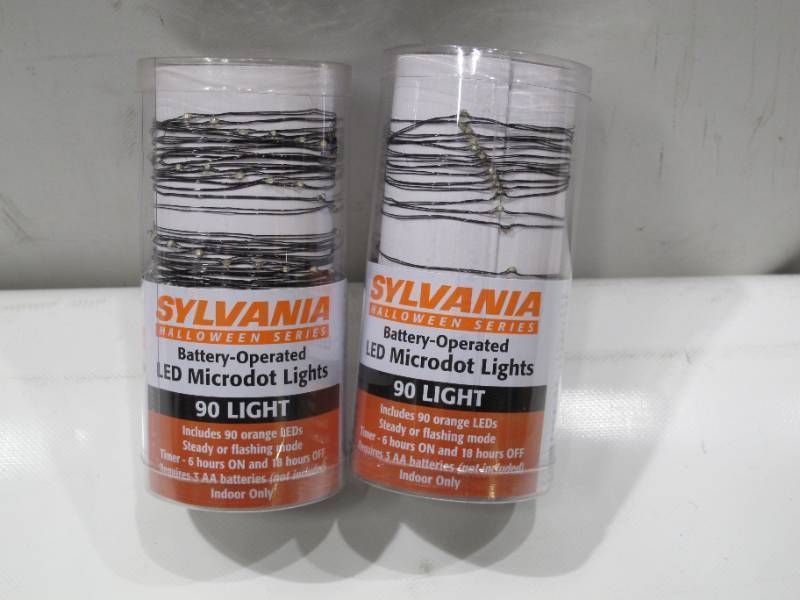lot 304 image: NEW 2 Pack of Sylvania Halloween Series Battery Operated LED Microdot Lights - ORANGE