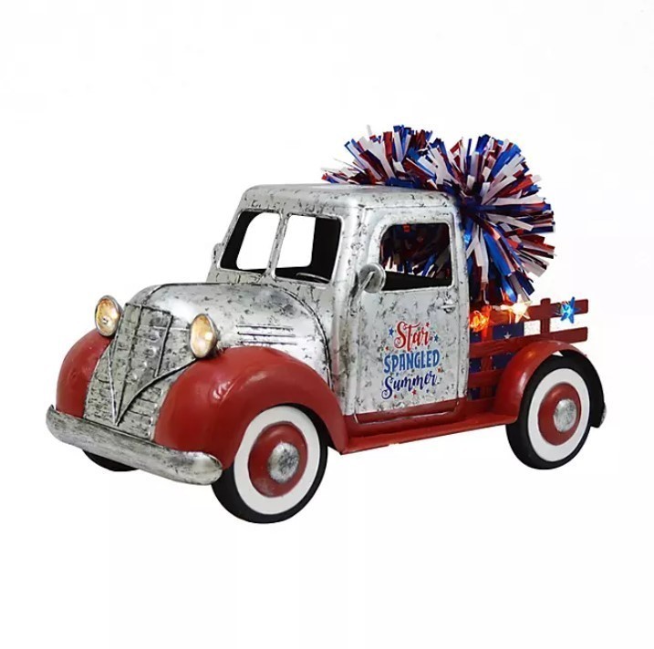 lot 306 image: NEW Members Mark Summer Patriotic Vintage Truck Collection