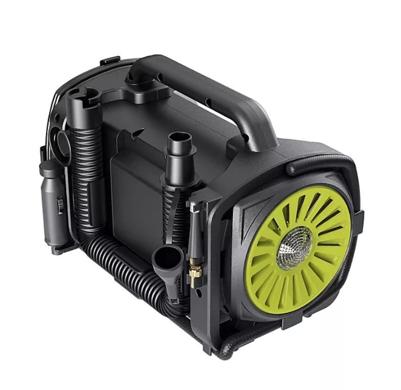 lot 319 image: NEW  Auto Joe Hybrid High-Volume Tire InflatorDeflator, 12-Volt110-Volt, W Attachments