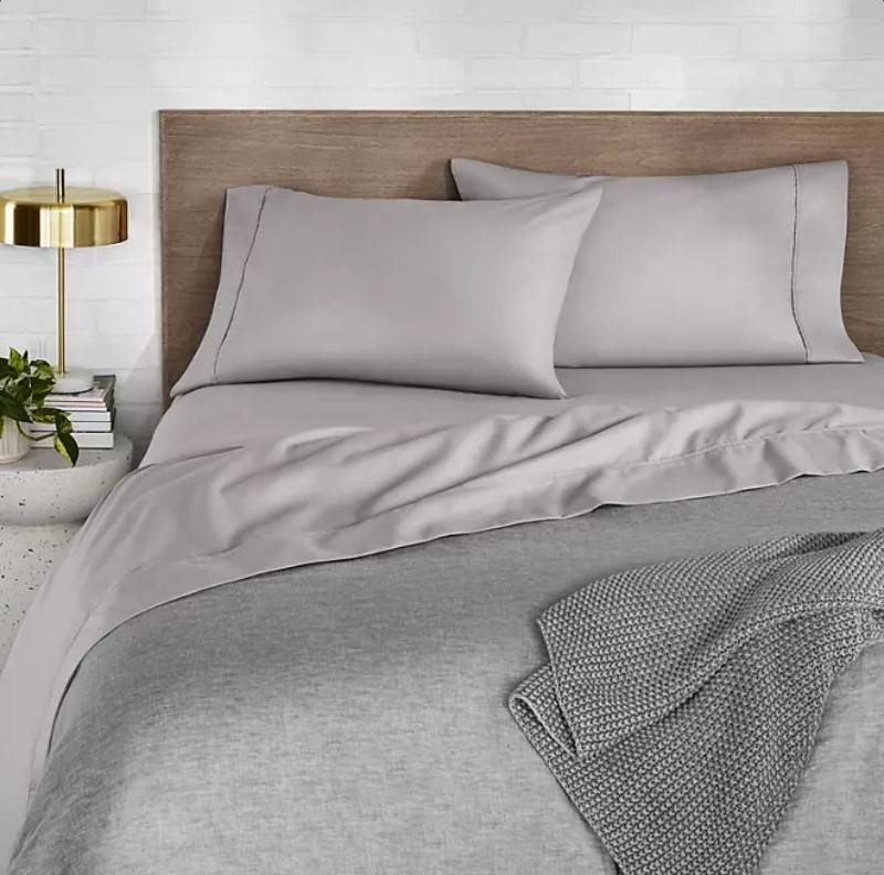 lot 373 image: NEW Members Mark Soft Washed Sheet Set - Soft Silver - FULL