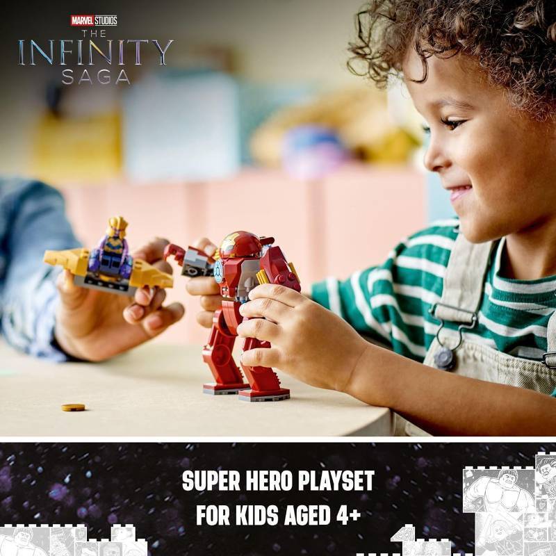 lot 383 image: NEW LEGO Marvel Iron Man Hulkbuster vs. Thanos 76263 Building Toy Set with Thanos and Iron Man Figures, Hulkbuster Toy with Posable Mech for Super Hero Battle Action