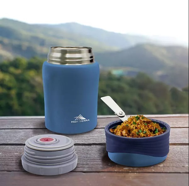 lot 399 image: NEW High Sierra 2-Pack Vacuum Insulated Stainless Steel Food Jars, 24 oz. BlueLight Blue