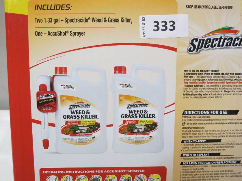 lot 333 image: NEW Spectracide Weed & Grass Killer, AccuShot Sprayer  Refill, 1.33-gal