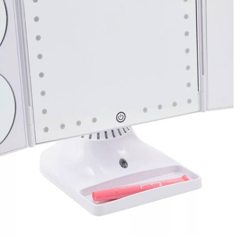 lot 363 image: NEW GloTech Cosmetic Mirror with Bluetooth Capability, LED Lights and Magnification (10x,5x,3x)