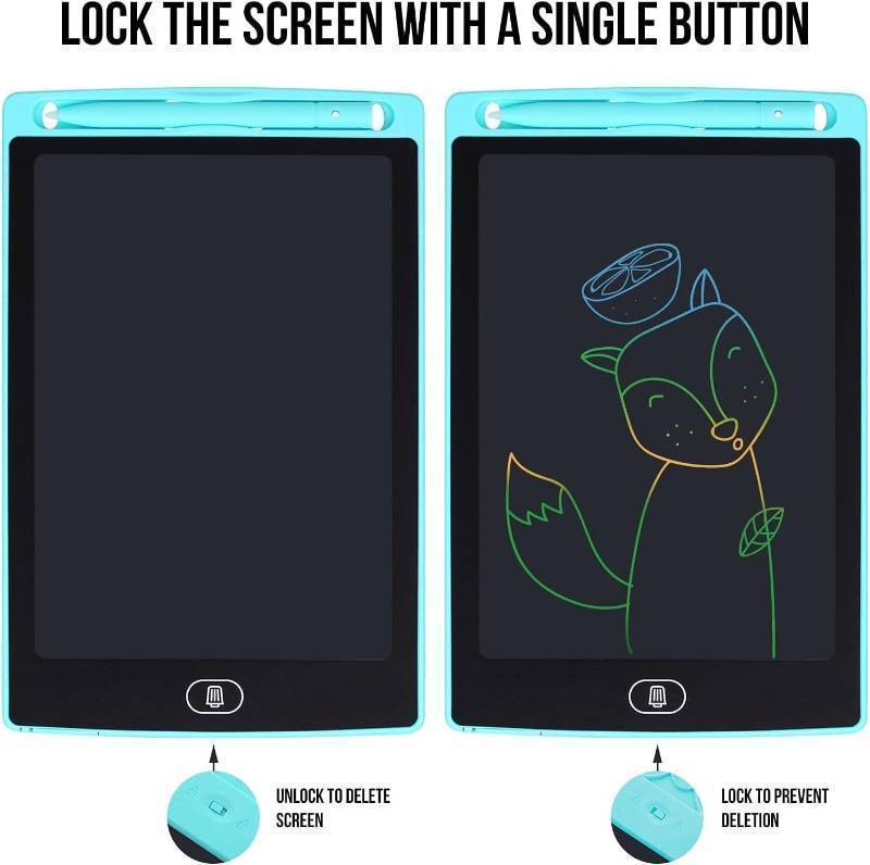 lot 916 image: Dartwood LCD Writing Tablet - 8.5 Inch Colorful Electronic Doodle Board and Drawing Pad for Kids (Blue)