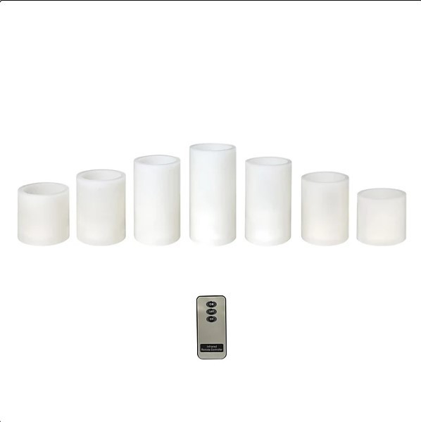 lot 202 image: NEW Members Mark 7-Piece Flameless LED Candles