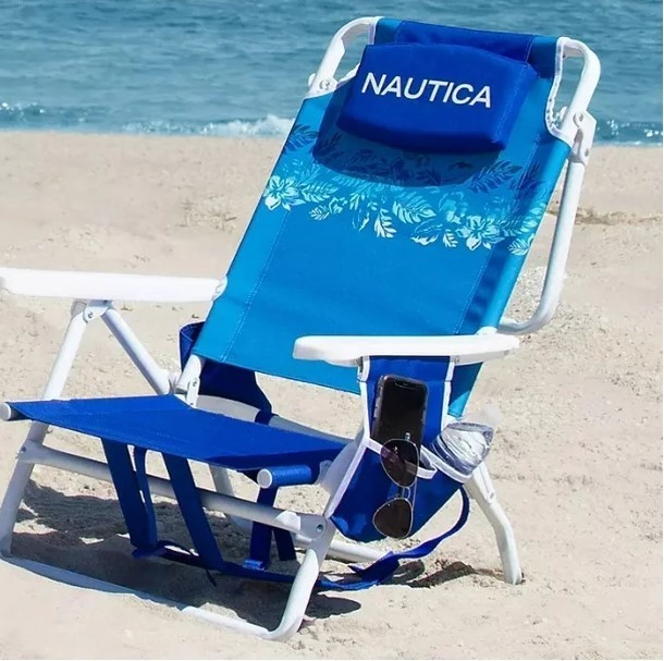 lot 175 image: NEW Nautica Home 5 Position Beach Chair