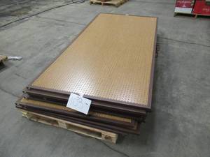 lot 103 image: 9 Double Sided Peg Board Panels with Metal Frames