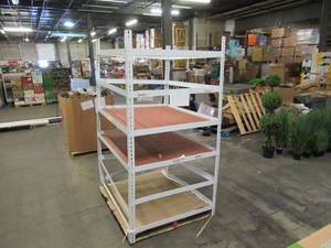 lot 112 image: Adjustable White Metal Frame Built to Fit Onto Pallets - Perfect for Projects