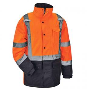 lot 834 image: NEW Ergodyne GloWear 8384 Hi-Vis Winter Jacket Quilted Parka - Type R, Class 3 - Orange - 3XL