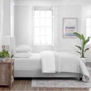 lot 150 image: NEW Members Mark 450-Thread-Count Solid Sheet Set - Artic White