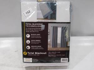 lot 152 image: Total Blackout Window Panel Set, 52 x 84 Each, Grommet Panels, Renwick Denim