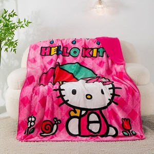 lot 166 image: NEW Hello Kitty Rainy Day Kitty 50 x 60 Cloud  Faux Fur Throw