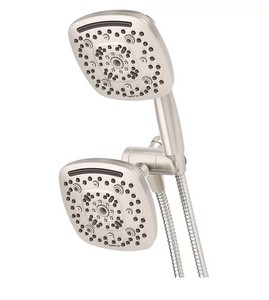 lot 184 image: NEW Oxygenics Arc 80-Setting Combo Shower Head - Brushed Nickel