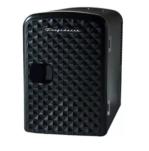 lot 187 image: NEW  Frigidaire Diamond 9 Can Mini Beverage & Skin Care Cooler - Black