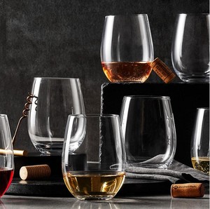 lot 197 image: Members Mark 8-Piece Stemless Crystal Wine Glass Set